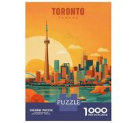 Puzzle Per Adulti Da 1000 Pezzi Toronto Skyline at Sunset Puzzle Gioco Rompicapo Per Divertimento in Famiglia Interazione Genitore-figlio 38x26cm/1000pcs