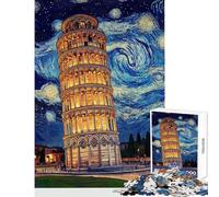 Puzzle per adulti da 1000 pezzi Torre di Pisa di Van Gogh gioco pratico ideale per le vacanze a casa per passare il tempo antistress collezione d'artista belle arti (50x75cm)