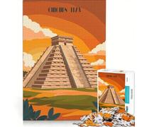 Puzzle per adulti da 1000 pezzi tramonto a Chichen Itza giochi educativi taglio di precisione collezione d'artista belle arti 50x75cm