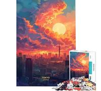 Puzzle per adulti da 1000 pezzi tramonto a Tokyo Giappone Gioco interattivo giocattolo avvincente per coltivare la pazienza regalo di Babbo Natale segreto ideale per passare una vacanza rilassante
