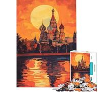 Puzzle per adulti da 1000 pezzi Tramonto al bagliore di San Basilio Gioco rilassante per adulti migliora la memoria compleanno e Natale (dimensioni 38x52cm)