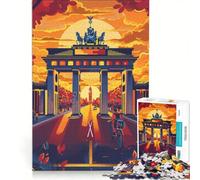 Puzzle per adulti da 1000 pezzi tramonto alla Porta di Berlino gioco rilassante ideale per passare il tempo durante le vacanze a casa un regalo perfetto per gli appassionati di videogiochi 50x75cm