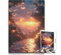 Puzzle per adulti da 1000 pezzi, tramonto in Giappone, Torii della città, gioco rompicapo divertente e umoristico, ottimo regalo per i giochi (dimensioni 38x26cm)