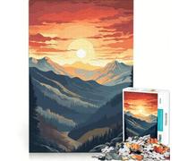 Puzzle per adulti da 1000 pezzi tramonto in montagna giocattolo educativo difficile e stimolante per rafforzare l'amore tra le coppie 38x26cm