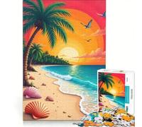 Puzzle per adulti da 1000 pezzi "Tramonto in un paradiso tropicale" gioco interattivo attività divertente da fare in casa per rafforzare l'amore tra le coppie 50x75cm