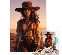 Puzzle per adulti da 1000 pezzi Tramonto Pistolero Puzzle da 1000 pezzi Decorazione per la casa Giocattolo Analisi e logica Regalo per amici e familiari (38x52cm)