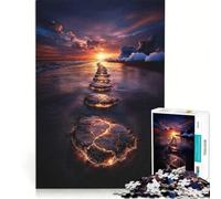 Puzzle per adulti da 1000 pezzi Tramonto Sentiero verso l'orizzonte Gioco rompicapo Divertimento per tutta la famiglia Lista dei desideri con Babbo Natale 38x26cm