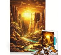 Puzzle per adulti da 1000 pezzi, tramonto sul canyon dorato, gioco pratico, taglio di precisione, regalo di compleanno e unico 38x52cm