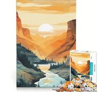 Puzzle per adulti da 1000 pezzi, tramonto sul fiume in un canyon tranquillo, gioco pratico, analisi e logica, regalo per amici e familiari, 50x75cm