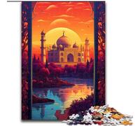 Puzzle per adulti da 1000 pezzi, Tramonto sulla città con alberi, puzzle per adulti, rompicapo impegnativo per adolescenti, divertimento per famiglie, regalo fai da te per la casa, dimensioni 26x38cm