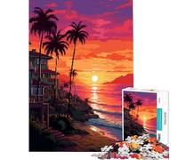 Puzzle per adulti da 1000 pezzi tramonto sulla laguna pixel art gioco educativo sfida gioco rilassante migliora la memoria regalo di compleanno (dimensioni 50x75cm)