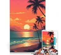Puzzle per adulti da 1000 pezzi tramonto sulla spiaggia gioco rilassante passatempo ideale per le vacanze a casa regalo perfetto per gli appassionati di videogiochi 38x52cm