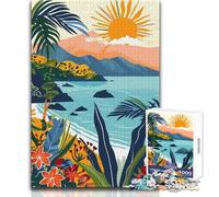 Puzzle per adulti da 1000 pezzi, tramonto sulla spiaggia tropicale, isole Eolie, Italia, rompicapo, giochi per famiglie, decorazioni artistiche per la casa, giocattoli antistress, dimensioni 38x52cm
