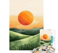 Puzzle per adulti da 1000 pezzi tramonto sulle colline gioco rilassante ed educativo regalo di compleanno taglio di precisione (dimensioni 38x52cm)