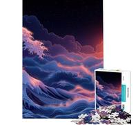 Puzzle per adulti da 1000 pezzi tramonto sull'oceano con un'onda difficile e stimolante divertente gioco per ragazzi dai 14 anni in su (50x75cm)