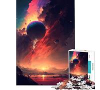 Puzzle per adulti da 1000 pezzi tramonto surreale e onirico gioco educativo stimolante per l'intelletto ideale come regalo di Babbo Natale segreto o antistress (dimensioni 75x50cm)