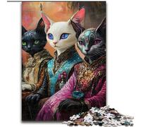 Puzzle per adulti da 1000 pezzi, tre gatti linci, puzzle in legno per adolescenti, gioco interattivo per famiglie, regalo di sfida, dimensioni 50X75CM