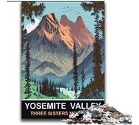 Puzzle per adulti da 1000 pezzi "Tre sorelle in montagna", impegnativo da completare ma divertente e umoristico, con poster abbinato e foglio di quiz (38x52cm) 1000 pezzi