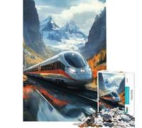 Puzzle per adulti da 1000 pezzi treno ad alta velocità attraverso le montagne gioco pratico sfida per l'intelligenza giocattolo avvincente regalo di compleanno per donne (dimensioni 38x52cm)