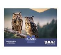Puzzle Per Adulti Da 1000 Pezzi Two Owls on A Branch Puzzle Giochi Rilassanti Sfida Difficile Regali Unici Per Compleanno E Natale 38x26cm/1000pcs