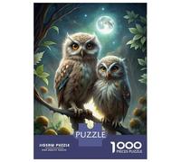 Puzzle Per Adulti Da 1000 Pezzi Two Owls Perched Under Moonlight Puzzle Per Adulti Giochi Rilassanti Sfida Difficile Attività Divertenti A Casa 38x26cm/1000pcs