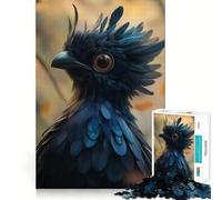 Puzzle per adulti da 1000 pezzi Uccellino blu con grandi occhi,Gioco di squadra stimolante,Gioco divertente e rilassante,Attività artistica per il tempo libero a tema natalizio 50x75cm