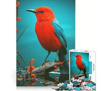 Puzzle per adulti da 1000 pezzi: uccellino rosso su un ramo gioco educativo difficile compleanno e Natale 50x75cm