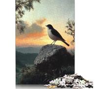 Puzzle per adulti da 1000 pezzi, uccello su una roccia al tramonto, puzzle di carta per adulti, gioco educativo, sfida giocattolo, 1000 pezzi (75x50 cm)
