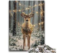 Puzzle per adulti da 1000 pezzi Un elegante cervo difficile da completare ma divertente e umoristico con poster abbinato e foglio di quiz 26x38cm