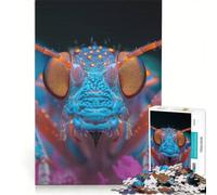 Puzzle per adulti da 1000 pezzi: Un insetto illuminato da una luce al neon, gioco rompicapo, difficile, ideale come regalo per tutta la famiglia 50x75cm