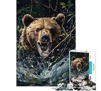 Puzzle per adulti da 1000 pezzi un orso che si fa strada tra i rami del sottobosco Un gioco rilassante divertente e spiritoso perfetto come regalo di compleanno (dimensioni 50x75cm)