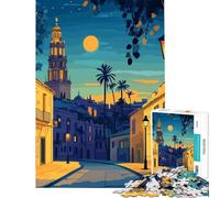 Puzzle per adulti da 1000 pezzi "Una notte a Siviglia Spagna" Giochi per famiglie sfida per l'intelligenza giocattolo avvincente ottima idea regalo un'opera d'arte (dimensioni 75x50cm)