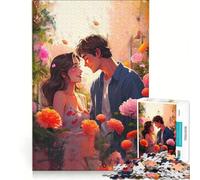 Puzzle per adulti da 1000 pezzi "Una storia d'amore tra i petali", gioco educativo, impegnativo da completare, ideale per compleanno e Natale 38x52cm