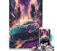 Puzzle per adulti da 1000 pezzi Un'auto da sogno in Technicolor, gioco rilassante, allena la mente e la mano, compleanni e occasioni speciali 38x26cm
