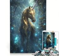 Puzzle per adulti da 1000 pezzi "Unicorno dall'ombra della luna" gioco rompicapo per divertimento in famiglia per rafforzare l'amore tra le coppie 50x75cm