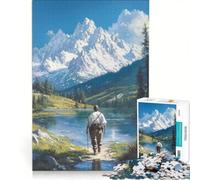 Puzzle per adulti da 1000 pezzi: Uomo che cammina verso la montagna gioco rilassante migliora la memoria compleanno e Natale 50x75cm