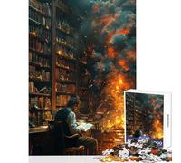 Puzzle per adulti da 1000 pezzi Uomo che legge tra le fiamme Puzzle da 1000 pezzi Giochi educativi Ottimi regali e giocattoli Corsa di velocità manuale (50x75cm)