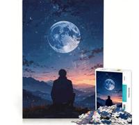Puzzle per adulti da 1000 pezzi: Uomo che osserva un paesaggio al chiaro di luna gioco rilassante migliora la memoria compleanno e Natale 50x75cm