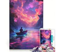 Puzzle per adulti da 1000 pezzi: Uomo che pesca in un paesaggio da sogno gioco educativo per divertimento in famiglia collezione d'artista belle arti 50x75cm