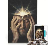 Puzzle per adulti da 1000 pezzi: Uomo con gli occhi chiusi che tiene in mano qualcosa Gioco rilassante migliora la memoria compleanno e Natale 50x75cm