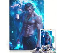 Puzzle per adulti da 1000 pezzi "Uomo con la volpe" gioco interattivo difficile e stimolante ideale come regalo per tutta la famiglia 50x75cm