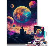 Puzzle per adulti da 1000 pezzi, Uomo seduto sulla luna, attività divertenti per la famiglia, attività da fare a casa, regalo di compleanno, regali da viaggio (38x26cm)