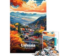 Puzzle per adulti da 1000 pezzi Ushuaia Argentina paesaggio suggestivo gioco rilassante gioco stimolante regalo per compleanni sfida impegnativa (dimensioni 38x26cm)