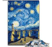 Puzzle per adulti da 1000 pezzi, Van Gogh, cielo notturno, giocattoli educativi, ideale come regalo per tutta la famiglia, dai 14 anni in su dimensioni 26x38cm