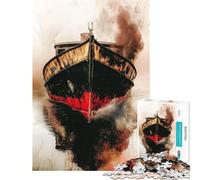 Puzzle per adulti da 1000 pezzi "Vecchia nave nella nebbia" sfida educativa gioco impegnativo decorazione da parete per ragazzi dai 14 anni in su (38x52cm)