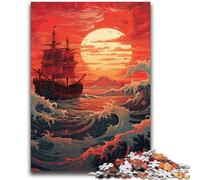 Puzzle per adulti da 1000 pezzi, vecchia nave nell'oceano, per bambini dai 14 anni in su, giochi divertenti, attività divertenti a casa, regali di compleanno, regali di viaggio, 50x75cm