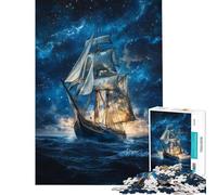 Puzzle per adulti da 1000 pezzi "Vele mistiche sotto cieli stellati" puzzle per adolescenti regalo di compleanno gioco stimolante e impegnativo 38x52cm