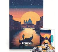 Puzzle per adulti da 1000 pezzi Venezia al tramonto gondola gioco rilassante decorazione per la casa regalo di compleanno 50x75cm