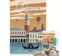 Puzzle per adulti da 1000 pezzi Venezia Italia tema viaggio arte giocattolo educativo difficile con Babbo Natale 50x75cm