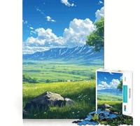 Puzzle per adulti da 1000 pezzi "Verdant Plains",gioco di logica con bordi lisci e taglio di precisione,regalo perfetto per riunioni di famiglia (38x52cm)